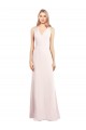 Affordable V-Neck Keyhole Back Crepe Trumpet Bridesmaid Dress UK