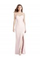 Affordable Strapless Crepe Trumpet Bridesmaid Dress with Front Slit UK