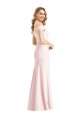 Affordable Off the Shoulder Notch Trumpet Bridesmaid Dress with Front Slit UK