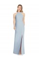 Affordable High Neck Backless Crepe Trumpet Bridesmaid Dress UK