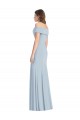 Affordable Cuffed Off the Shoulder Long Trumpet Bridesmaid Dress UK
