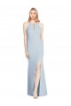 Affordable Full Length Sleeveless Halter Bridesmaid Dress with Keyhole Back UK