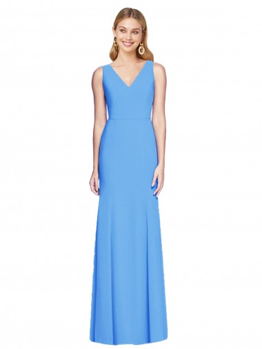 Affordable Flattering Trumpet Long Sleeveless Bridesmaid Dress with Open Back UK