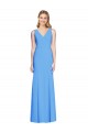 Affordable Flattering Trumpet Long Sleeveless Bridesmaid Dress with Open Back UK