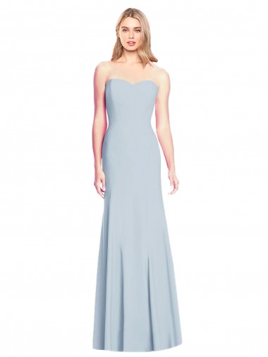 Affordable Sweetheart Strapless Flared Skirt Maxi Bridesmaid Dress UK
