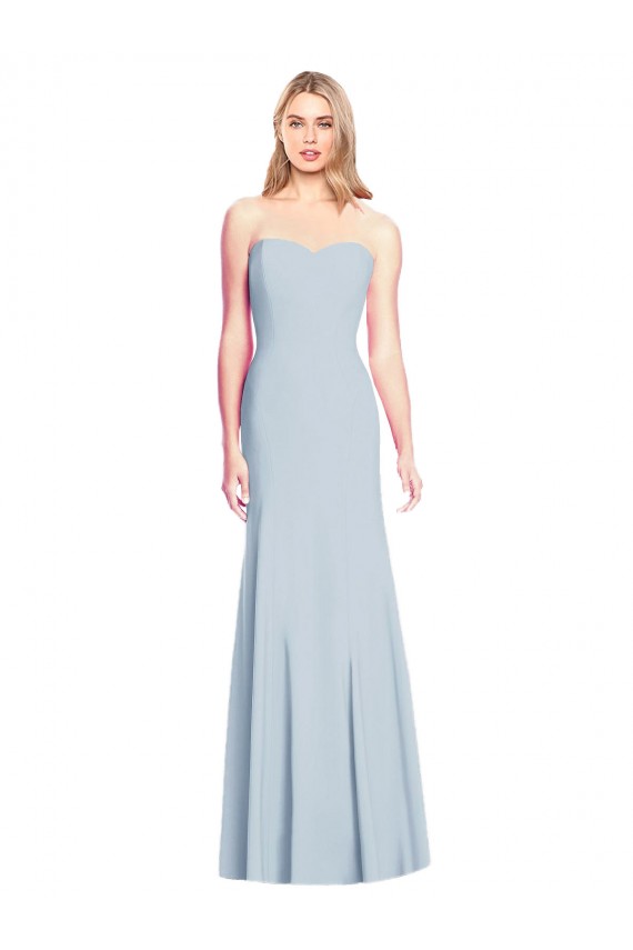 Affordable Sweetheart Strapless Flared Skirt Maxi Bridesmaid Dress UK