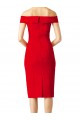 Affordable Off the Shoulder Square Neck Cocktail Length Bridesmaid Dress UK