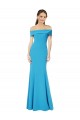 Affordable Off the Shoulder Crepe Bridesmaid Dress with Fitted Silhouette UK