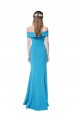 Affordable Off the Shoulder Crepe Bridesmaid Dress with Fitted Silhouette UK