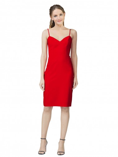 Affordable Sleeveless Sheath Sweetheart Neckline Crepe Bridesmaid Dress UK
