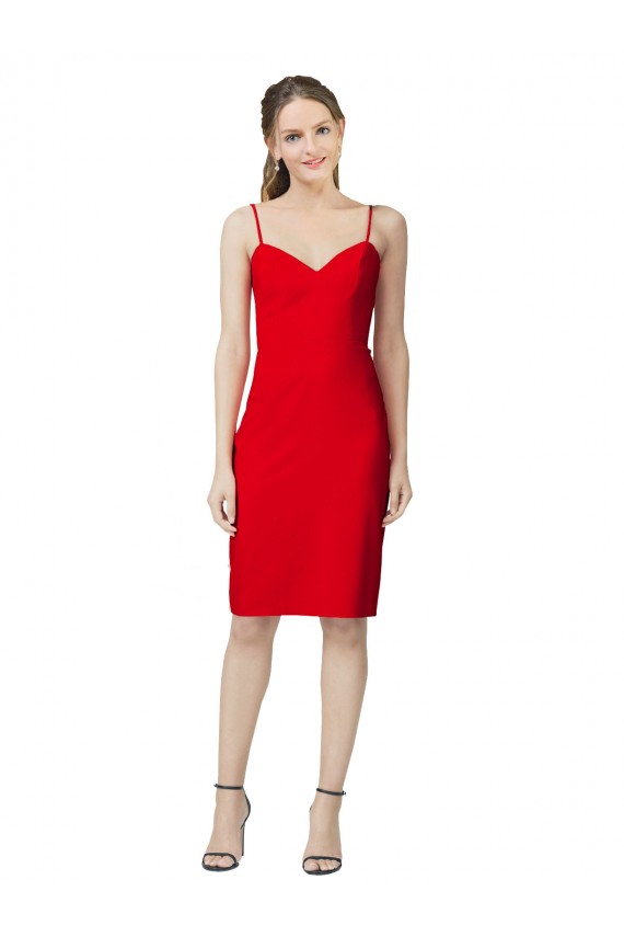 Affordable Sleeveless Sheath Sweetheart Neckline Crepe Bridesmaid Dress UK