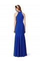 Affordable Halter V-Neck Long A-Line Crepe Bridesmaid Dress UK