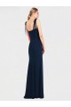Affordable Flat Tie Shoulder Crepe Trumpet Bridesmaid Dress with Front Slit UK