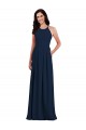 Affordable Criss Cross Back Crepe Halter Bridesmaid Dress with Pockets UK