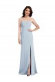 Affordable Strapless Notch Crepe Bridesmaid Dress with Front Slit UK