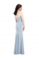 Affordable Strapless Notch Crepe Bridesmaid Dress with Front Slit UK
