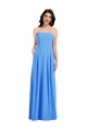 Affordable Strapless Pleated Skirt Crepe Bridesmaid Dress with Pockets UK