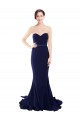 Affordable Strapless Sweetheart Neckline Crepe Bridesmaid Dress with Satin Waistband UK