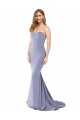 Affordable Long Strapless Sweetheart Sweep Train Crepe Bridesmaid Dress with Low Back UK