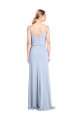 Affordable Feminine Cowl Neck Slim Floor Length Stretch Crepe Bridesmaid Dress UK