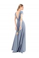 Affordable Plunging V-Neck Cap Sleeves Stretch Crepe Bridesmaid Dress with Front Slit UK