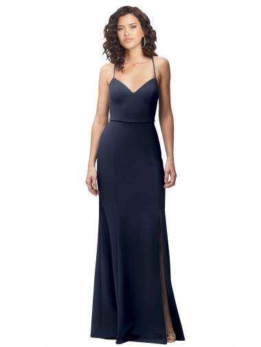 Affordable Sweetheart Fit and Flare Stretch Crepe Bridesmaid Dress with Side Slit and Strappy Back UK