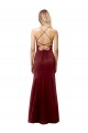 Affordable Fit and Flare Halter Neckline Stretch Crepe Bridesmaid Dress with Strappy Back UK