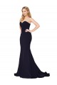 Affordable Sweetheart High Neck Sweep Train Sleeveless Crepe Bridesmaid Dress UK