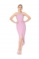 Affordable Halter Neck Short Knee Length Crepe Mermaid Bridesmaid Dress UK