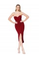 Affordable Cocktail Length Sweetheart Mermaid Wrap Crepe Bridesmaid Dress UK