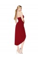 Affordable Cocktail Length Sweetheart Mermaid Wrap Crepe Bridesmaid Dress UK
