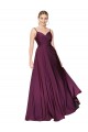 Affordable High Neck Spaghetti Straps Long V-Back Crepe Bridesmaid Dress UK