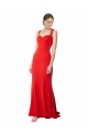 Affordable Long Chapel Train Fishtail Maxi Crepe Bridesmaid Dress with Sweetheart Neckline UK
