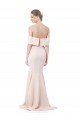 Affordable Mermaid Bardot Maxi Crepe Bridesmiad Dress with Fishtail Train UK