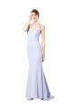 Affordable Sweetheart High Neck Sleeveless Crepe Bridesmaid Dress UK