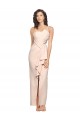 Affordable Long Full Length Ruffles Strapless Low Back Crepe Bridesmaid Dress with Straps UK