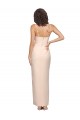 Affordable Long Full Length Ruffles Strapless Low Back Crepe Bridesmaid Dress with Straps UK