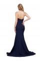 Affordable Fit and Flare Sweetheart Long Crepe Bridesmaid Dress with Sweep Train UK