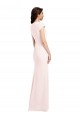 Affordable Cap Sleeve A-Line Crepe Bridesmaid Dress with Pockets UK