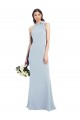 Affordable Halter Bow Neck Open Back Soft Full Length Trumpet Bridesmaid Dress UK