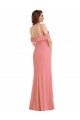 Affordable One Shoulder Draped Cuff Maxi Bridesmaid Dress with Front Slit UK