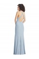 Affordable High Neck Halter Bridesmaid Dress with Twist Criss Cross Back UK