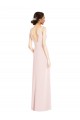 Affordable Square Neck Low Back A-Line Bridesmaid Dress with Front Slit and Pockets UK