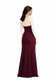 Affordable Strapless Crepe Maxi Bridesmaid Dress with Front Slit UK