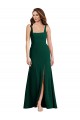 Affordable Square Neck Trumpet Maxi Bridesmaid Dress with Front Slit UK