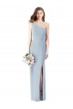 Affordable One Shoulder Crepe Trumpet Bridesmaid Dress with Front Slit UK