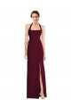 Affordable Tie Halter Open Back Trumpet Bridesmaid Dress UK