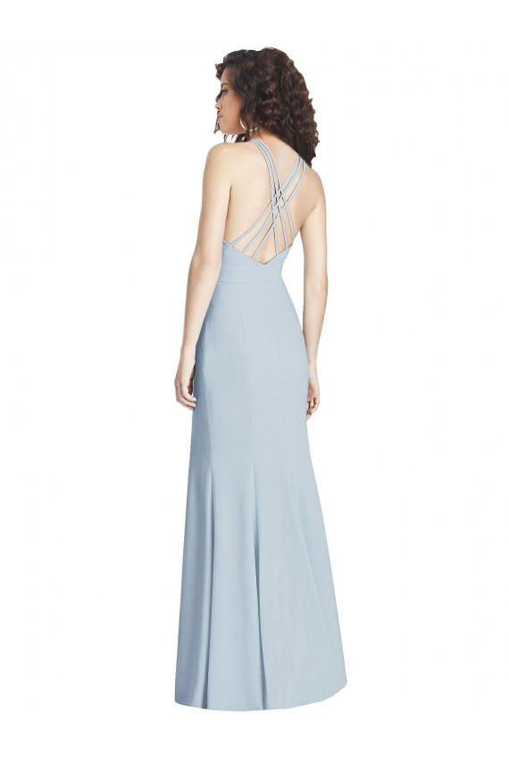 Affordable Criss Cross Open Back Trumpet Bridesmaid Dress UK
