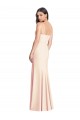Affordable Seamed Bodice Crepe Trumpet Bridesmaid Dress with Front Slit UK