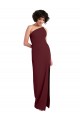 Affordable Sleek One Shoulder Long Crepe Bridesmaid Dress with Daring Slit UK